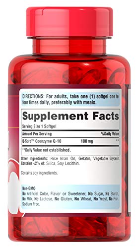 Puritans Pride Coq10 100Mg, Supports Heart Health, 240 Rapid Release Softgels #TOP1