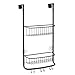 mDesign Stainless Steel Bath/Shower Over Door Caddy, Hanging Storage Organizer 2-Tier Rack with 6 Hooks and 2 Baskets - Holder for Soap, Shampoo, Loofah, Body Wash, Omni Collection, Bronze