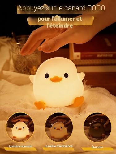 Amaredom Veilleuse Canard Lumière Variable Tactile Pour Enfant Chambre – vue 5