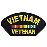 Vietnam Veteran Patch with Ribbons Licensed Military Apparel Patriotic Products Gifts for Veterans Families and Retired VetFriends.com