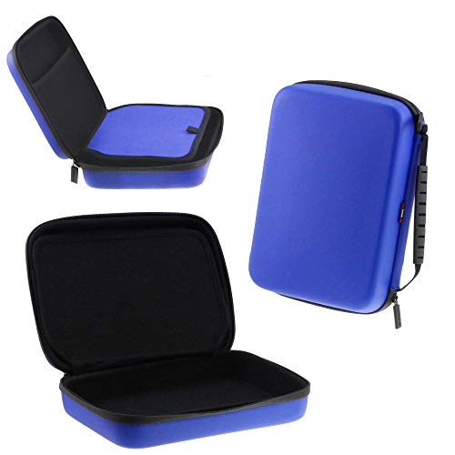 Estuche rígido azul Navitech para proyectores portátiles compatible con ASUS Zenbeam S2 y cables