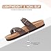 FITORY Women's Slide Sandals with Soft Cork Footbed, Comfort Arch Support Flat Sandals for Summer Brown Size 8