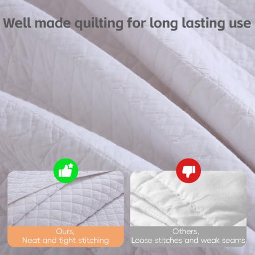 Wistown Cotton King Bedspread Quilt Bedding Set, White by Wistown - Used condition - Image 4