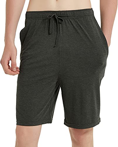 Gys Men's Bamboo Pajama Shorts Comfortable Sleep Shorts Lounge Pajama Bottoms With Pockets, Dark Grey, Xx-Large #TOP26