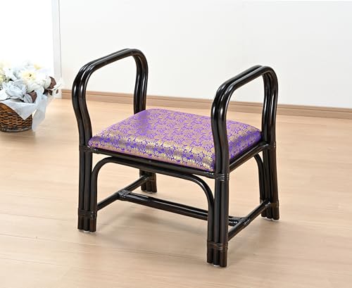 【今枝商店】籐 ラタン らくらく金襴座椅子 AMZS119B 座面高34cm ご仏前 【日本製】 [2]