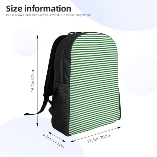 Green And White Stripes Backpack Simple Leisure Travel Backpack Outgoing Daypack 16 inch3