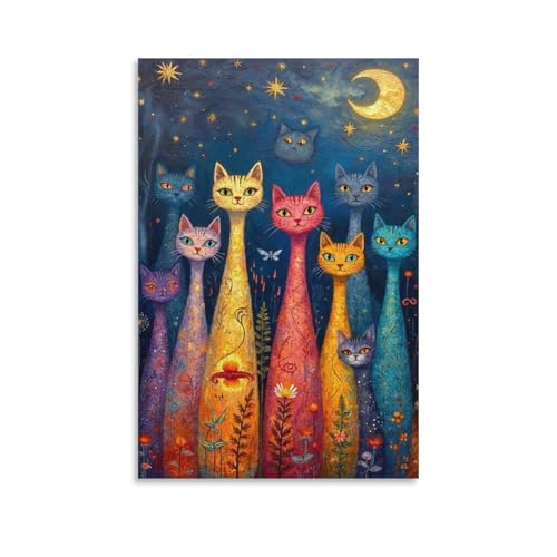 Diamond painting chat coloré kit complet de broderie pour décorer le salon