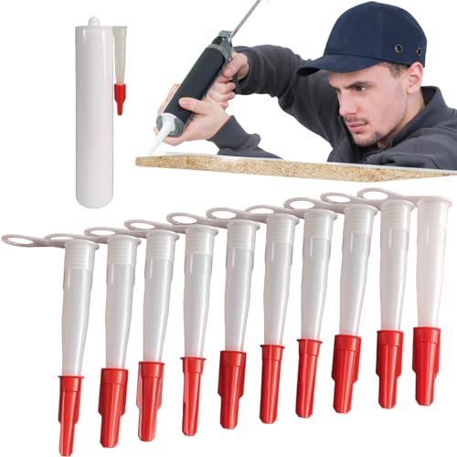 Boquillas Silicona,10 piezas Boquilla Calafateo,Boquillas Pistola Silicona,Puntas Silicona Boquillas,Aplicador Boquillas Silicona,Boca Goma Sin Clavos,Boquillas Silicona Para Calafatear