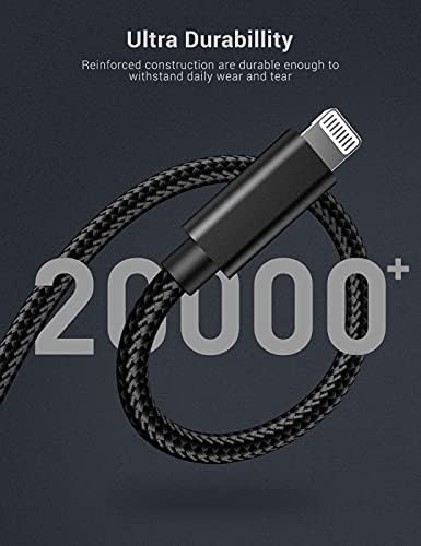 Ulinek USB C to Lightning Cable, MFi Certified 1M+2M+3M Fast Charging iPhone Charger Cable Nylon Braided, PD Lightning Type C Cord Compatible with iPhone 11 12 Pro Max XR X 8 Plus 8 iPad Pro, Black