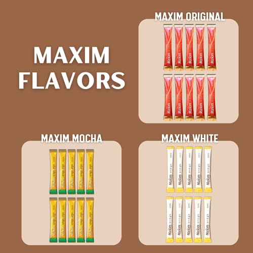 Korean Instant Coffee Maxim Mix Variety Pack of 3 Flavors