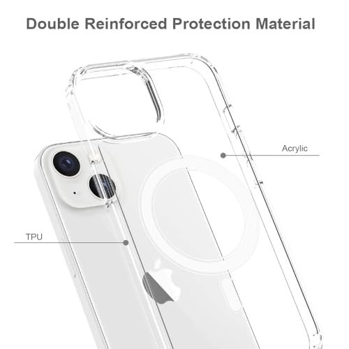 Image of for iPhone 13 /14 Case [Compatible with Magsafe] Translucent Matte Phone Cover, [10 FT Military Grade Drop Protection] Slim Durable Shockproof Protective Bumper (Transparent, iPhone 14)