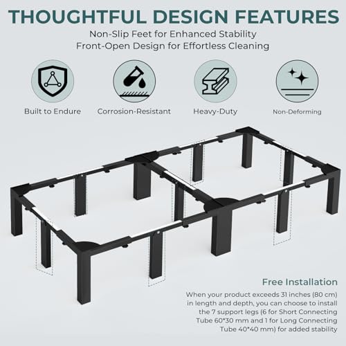 Image of Washer and Dryer Stand Adjustable All-In-One - Heavy Duty Universal Washer and Dryer Stand Fits (40.9-66.14L) x (20.47-33.07W) x (12.6H Inch) - For Front Load Washers and Dryers (Black)