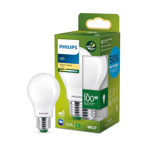 Philips LED Classic ultraeffiziente E27 Lampe (100 W), matte LED Lampe mit...