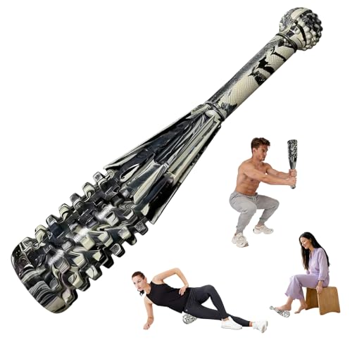 Multifunctional Macebell with Built-in Massage Ball and Foam Roller Full Wrap Camouflage Rubber Coated Mace Bell for Strength Training Functional Fitness and Post-Workout Muscle Recovery