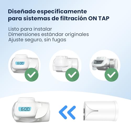 Miniatura 3 de Glacier Fresh On Tap V 600l 2uds Cartucho De Filtro De Agua, Compatible Con Brita On Tap V Pro V-Mf Hf, El Filtro De Carbón Reduce El 99 De Cloro, Pfas, Microplásticos, Metales Y Malos Olores