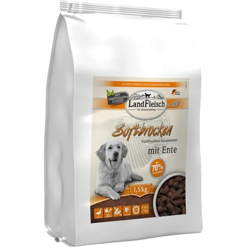 Landfleisch Dog Softbrocken Adult mit Ente, 1er Pack (1 x 1.5 kg)
