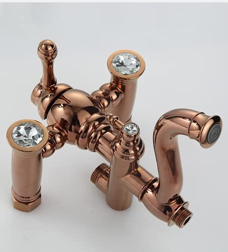 Ensemble de douche rétro laiton avec pommeau de 22 cm réglable - 2