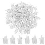 Celebración lista: 100 piezas de grullas blancas de papel, perfectas para ambientar fiestas de boda o showers, funcionando como accesorios fotográficos originales y adornos que resaltan la elegancia en celebración