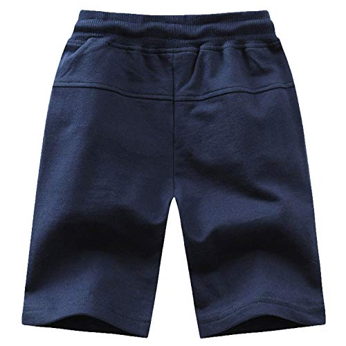 Echiondon Boy's Athletic Shorts Summer Cotton Casual Elastic Waist Shorts Grey2