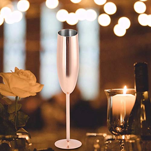 2 copos de champanhe de aço inoxidável, conjunto de 2 taças elegantes de champanhe vinho tinto espum