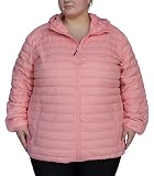 Snow Country Outerwear Plus Extended Size Packable Down Jacket Hooded Coat (Pale Pink, 3X)