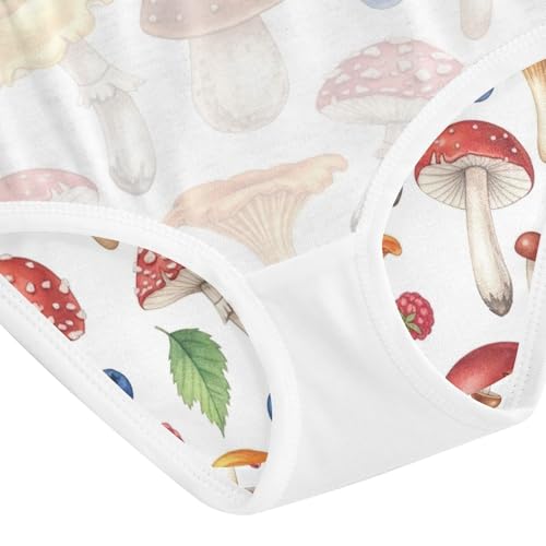 Toddler Briefs, Mushrooms Colorful Berries Girls' Cotton Brief Underwear, 2–8 Years4