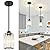ZSMIHDOH 2 Pack Crystal Pendant Lights Kitchen Island, Modern Black Mini Pendant Light Fixture Chandelier Kitchen Ceiling Light Fixture Hanging Lighting, Dining Room Light Fixture