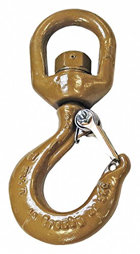 Crosby L-322AN Swivel Hook with Latch | 15 Ton Working Load Limit | Swivel Attachment | Forged Alloy Steel | Load Rated | 1048880