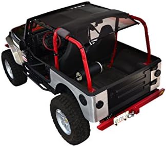 SPIDERWEBSHADE Jeep Wrangler Mesh Shade Top Sunshade UV Protection Accessory USA Made for Your TJ (1997-2006) in Black