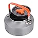 Aluminium 1.1L Camping En Plein Air Randonnée Bouilloire Cafetière Théière Portable Bouilloire Compact et Léger Avec Poignée Pour Randonnée Trekking Pique-Nique Pêche Alpinisme(Orange)