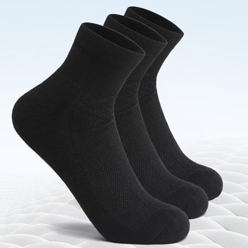 3-Pack 's Breathable Mesh Socks, Soft Cotton Blend Cushioned Ankle Socks for Everyday and Sports Wear
