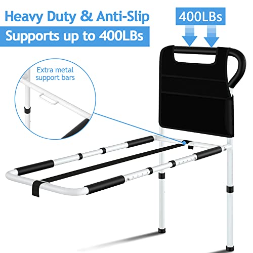 Kingpavonini 2-Tier Bamboo Shower Bench For Inside Shower Shaving Legs And Bed Side Assist Handle Bar Safety Rail Bed Rails For Elderly Adults #TOP6