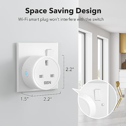 HBN Smart WiFi Plug Socket - 13A Energy Monitoring Timer, 4-Pack
