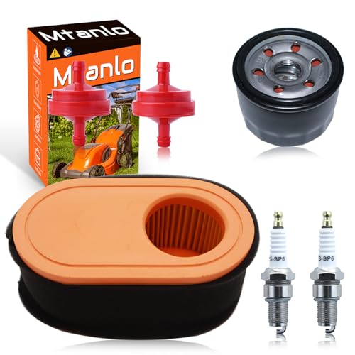 Mtanlo For Craftsman Powermore 420CC T1000 T1200 R1000 LT4200 CC760ES Lawn Mower Maintenance Kit - Includes 2 BP6ES Spark Plugs, For MTD937-05065A Air Filter & Oil Filters (951-12260, 951-12690)