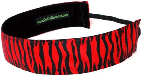 Zebra Groovy Headband in Red 1 1/2"