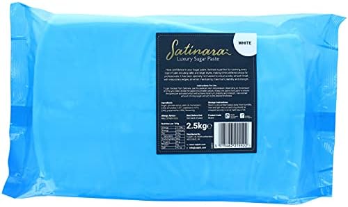 Satinara Luxury White Sugar Paste for Cakes and Bakes, Fondant Icing  White, 2.5kg