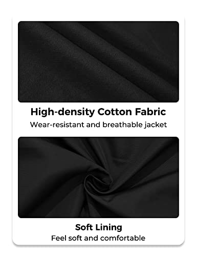 Wenven Men's Light Spring Casual Military Jacket Fashion Canvas Coat (Black,M) #TOP6