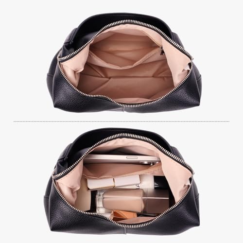 Einfarbig Hobo Bag PU Leder Handtasche Damen Klein Schultertasche Clutches Vintage Umhängetasche Uni Tasche Henkeltaschen Tote Bag Shoulder Bag for Women – Bild 4