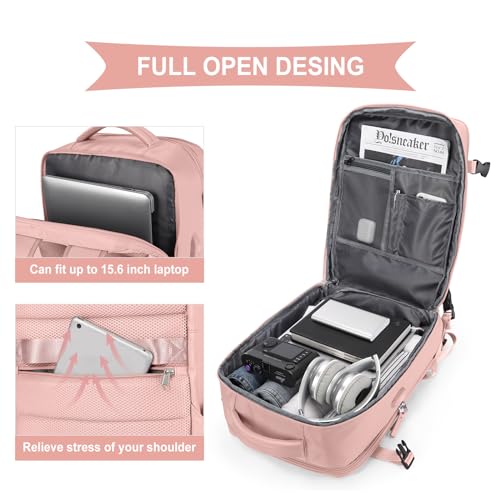 Image of coowoz Travel Backpack For Women Men Airline Approved,Carry On Backpack,Large Hiking Backpack Waterproof Outdoor Sports Rucksack Casual Daypack Fit 15.6 Inch Laptop Backpack College Backpack