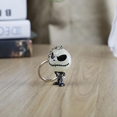 colorwind Personalized Luminous Key Chain, Nightmare Before Christmas Keychain Jack Skellington Key Ring Key Chain Fashion Ghost Keyring Men Women Halloween Party Creative Gift