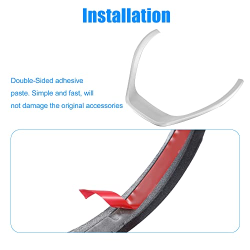 X Autohaux Steering Wheel Covers For Bmw 3 Series 316I 320I 328I 320D F20 F45 F30 F31 F34 Abs Plastic Trim Replacement Stickers Car Interior Decoration Button Frame Cover Trim Silver Tone #TOP4