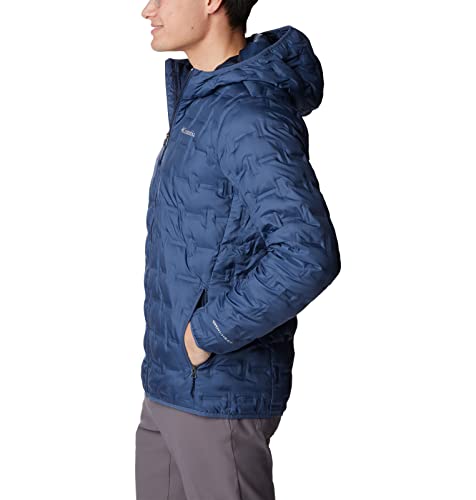 Columbia Jaqueta masculina Delta Ridge Down com capuz, Dark Mountain, grande