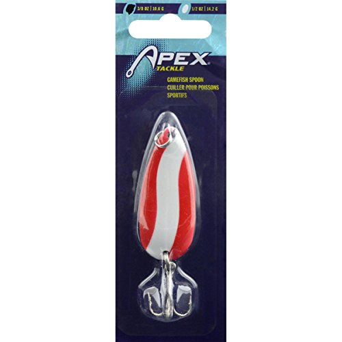 APEX Legends Tackle SP38-1 Game Fish Spoon 3/8Oz Red/Wht