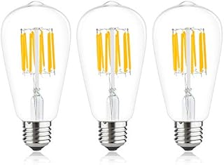 Bonlux 3-Pack 10W ST64 E27 LED Long Filament Bulb Natural White 4000K Edison Screw ES LED Squirrel Cage Antique Bulb 100W Incandescent Equivalent (Non-dimmable)