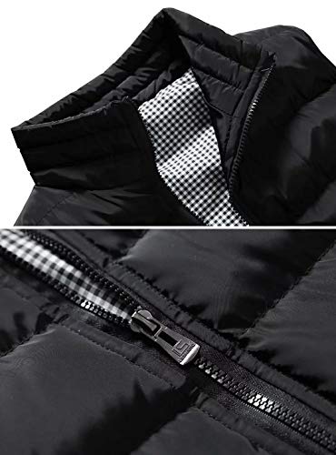 Vcansion Men's Outdoor Casual Stand Collar Vest Padded Jacket Coat Vest Coffee S #TOP2