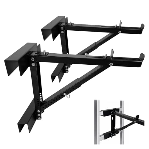 Adjustable Ladder Jacks 2 Pack Professional Telescopic Ladder Platform Attachment with Heavy Duty Locking Feet - Fits Square Round & D-Shaped Rails for Stairs 250LBS Capacity