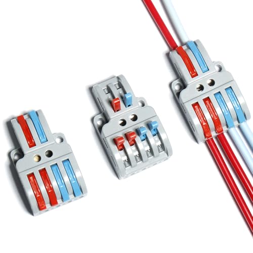 Terminales de conexión 2 en 4 para cajas de registro, conector de cable compacto, 50 piezas 3