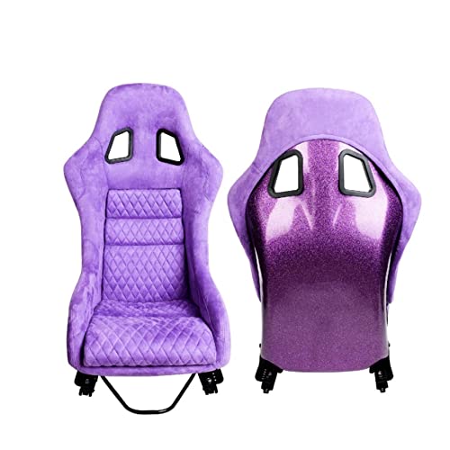 One Piece Of Universal Purple Glitter Fiberglass Bucket Racing Seats Suede With Double Sliders For Car Use Back Driving Simulator Cockpit Gaming Replacement Chair #TOP1