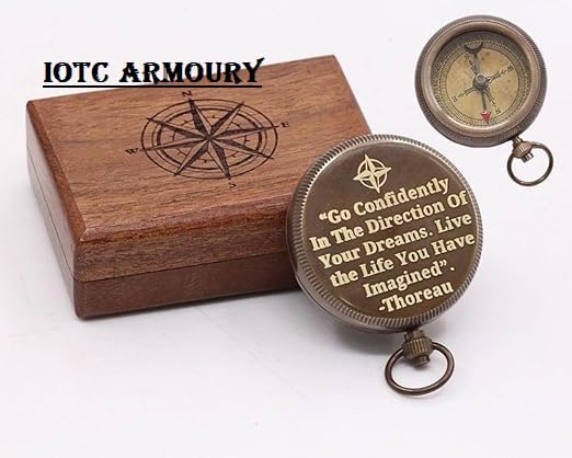 Brújula grabada de latón macizo con citas de poetas, regalo perfecto para graduaciones, cumpleaños y celebraciones miniatura 2