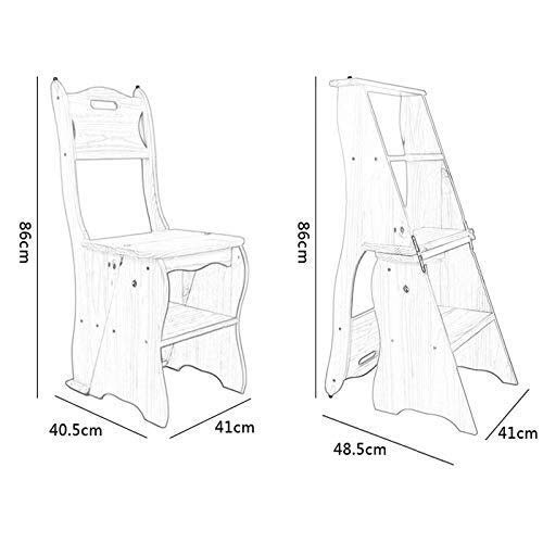 Taburete de escalera multifunción DASHADAO plegable con diseño de doble propósito para interior 3